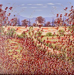 Looking Beyond III by Mary Shaw - Original Painting on Board sized 40x40 inches. Available from Whitewall Galleries